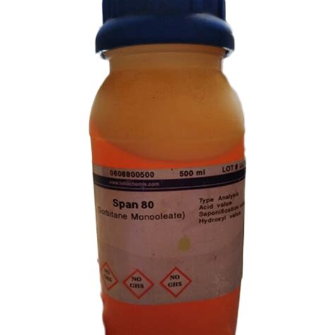 Sorbitan Monooleate Chemical Pack Size 500 Ml At Rs 50 500 Milliliter In Kalyan