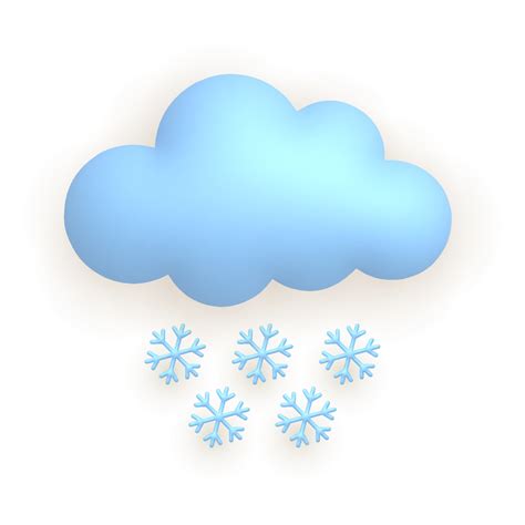 Cloud Snow Snowflake Cute Weather Realistic Icon 3d Cartoon