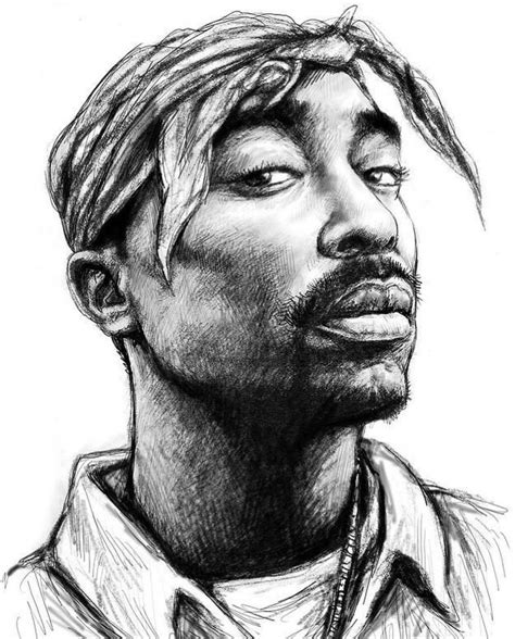 Realistic Pop Art Drawing Of Tupac