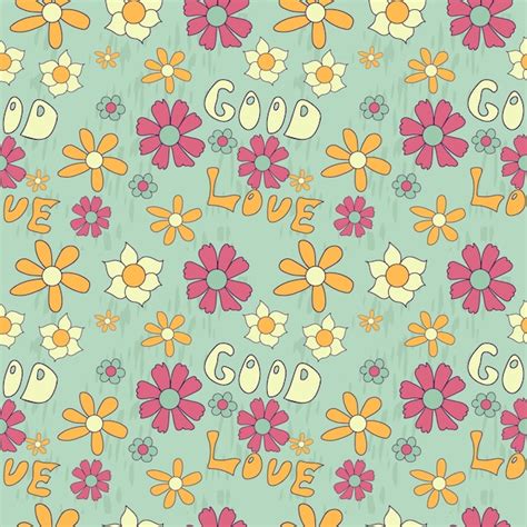 Premium Vector 70s Retro Seamless Pattern 60s And 70s Aesthetic Style
