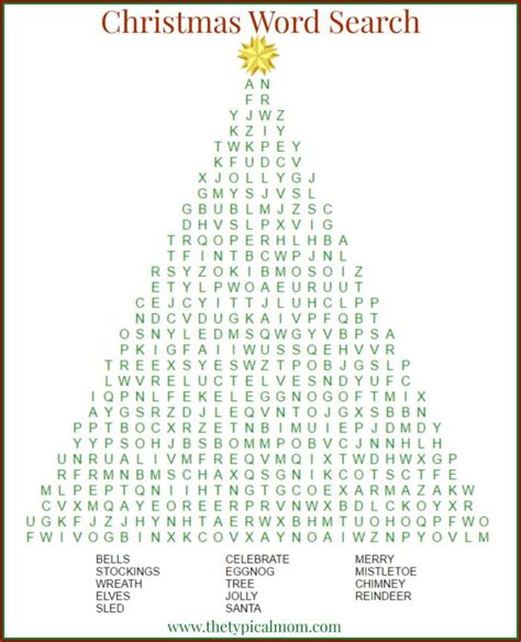 Christmas Word Search For Kids · The Typical Mom