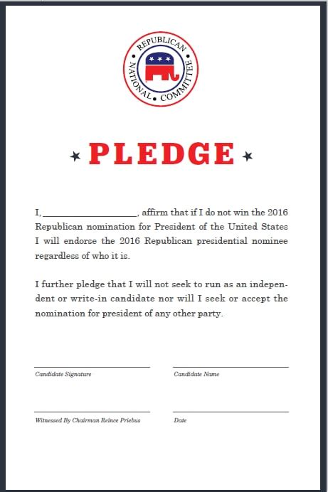 rnc asks candidates to sign loyalty pledge boxing in trump the washington post