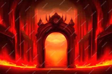 Premium Photo | Gate to hell the passage to the realm of the dead the