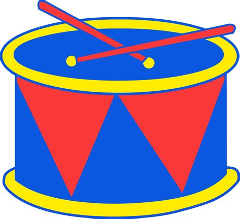 Red And Blue Marching Drum Free Clip Art