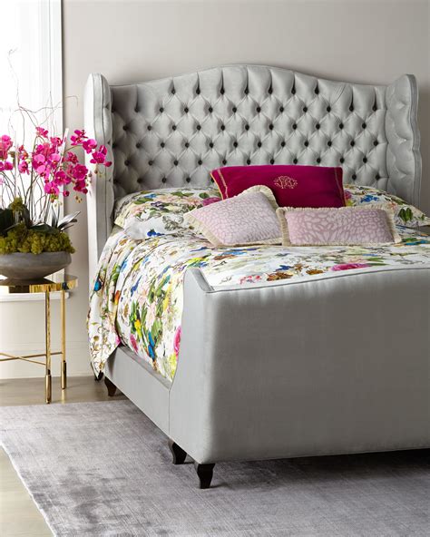 Haute House Beau Tufted Wing Back King Bed Neiman Marcus