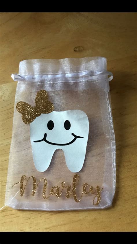 Tooth Fairy Pouch Made Using A Mesh Bag And Layered Htv Tooth Fairy