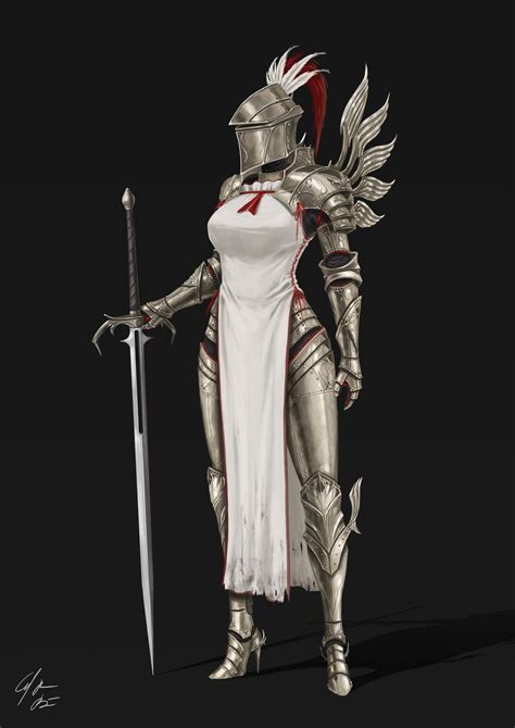 artstation holy knight carl johan bäckman female armor warrior woman female knight