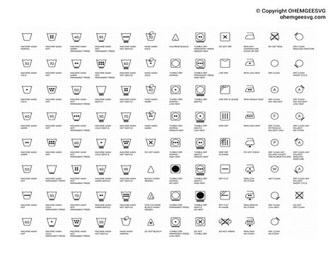 Laundry Symbols Svg Vector Bundle Wash Label Icons Svg Laundry Icons