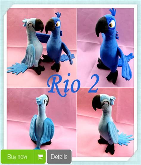2pcsset New Rio 2 Movie Cartoon Plush Toys Dolls Blue Parrot 32cm Blu