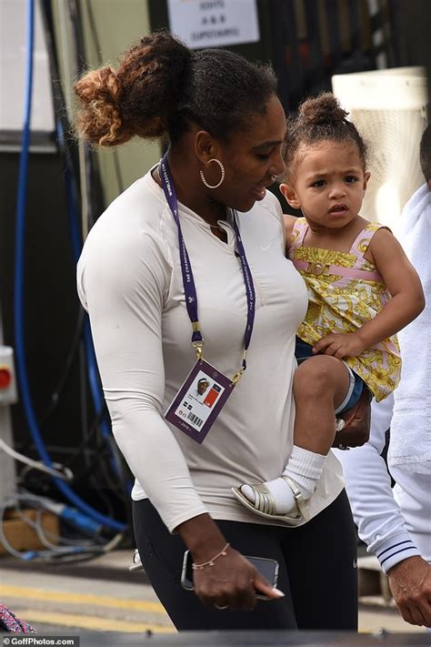 (cnn) at just three years old, serena williams ' daughter is discovering that practice makes perfect on the tennis court. Serena Williams carries daughter Olympia around Wimbledon after she leaves the ...