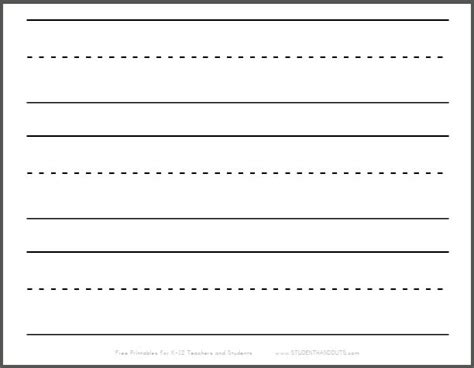 Printable Kindergarten Writing Paper Pdf 14 Lined Paper Templates In