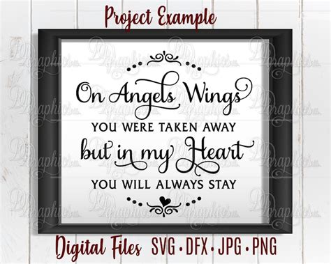 On Angels Wings You Were Taken Away Svg In My Heartyou Will Etsy