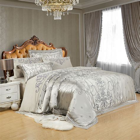 To rest comfortably after a long day, use king size bedding sets from ebay. Luxury Silk bedding set 4/6pcs bedclothes silver bedlinen ...