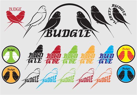 Budgie Bagde Icon Logo Vector 117774 Vector Art At Vecteezy