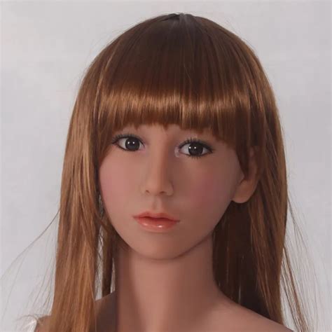 top quality tan skin sex doll head for realistic sex doll love doll heads with oral sex adult