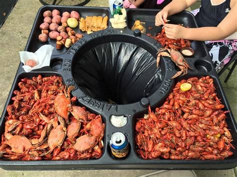 Crawfish Table On A Garbage Can Genius Kitchen Goodies And Gadgets In
