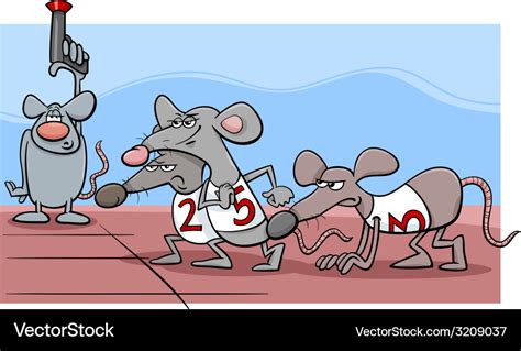 Rat Race Cartoon Royalty Free Vector Image Vectorstock