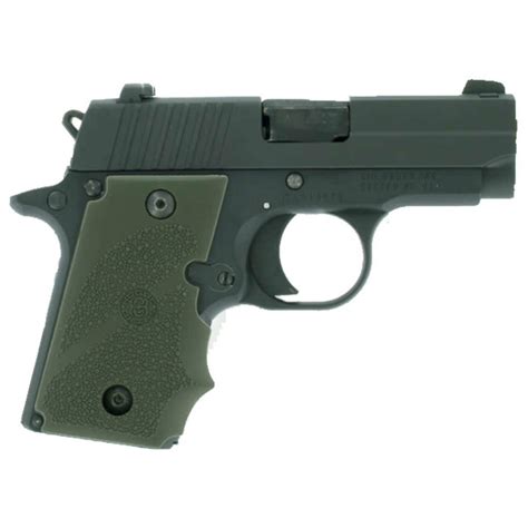 Hogue Sig Sauer P238 Rubber Grip With Finger Grooves Od Green 38001