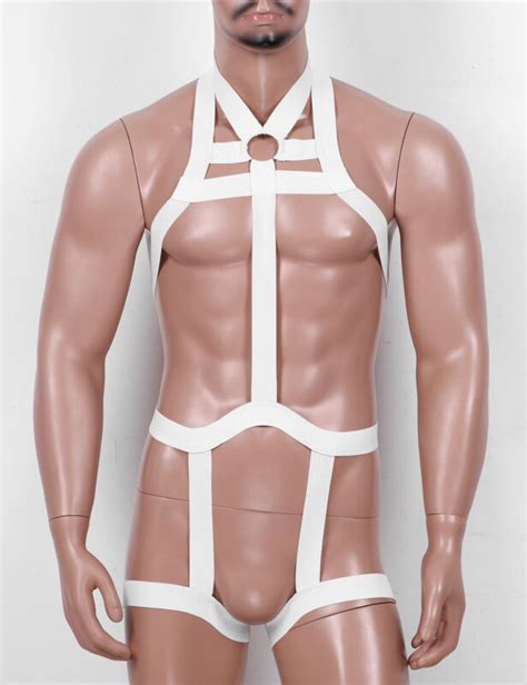 male costume men full body chest harness fancy garter strap clubwear gothic belt ebay