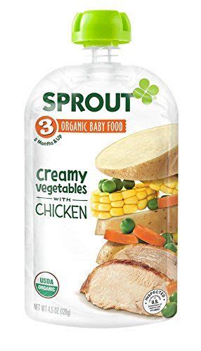 They have items for all stages, and their stage 3 pouches help to develop a baby's palate for table food by incorporating blends of organic turkey, chicken, and beef. Sprout Organic Baby Food Stage 3 Pouches Creamy Vegetables ...