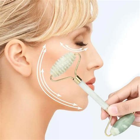 1pc natural facial massage jade roller beauty massage tool jade roller face thin massager tools
