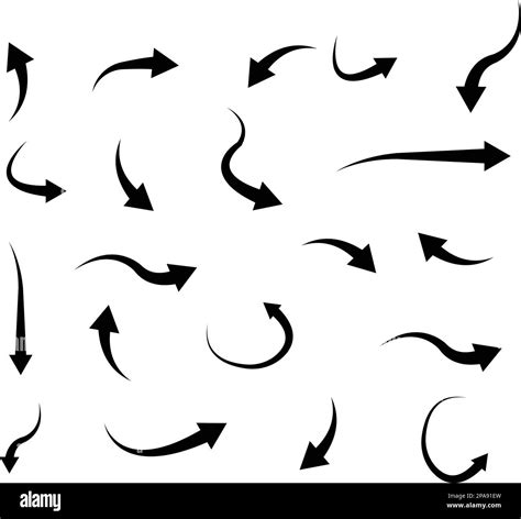 Curved Arrow Icon Vector Vectors Black And White Stock Photos And Images