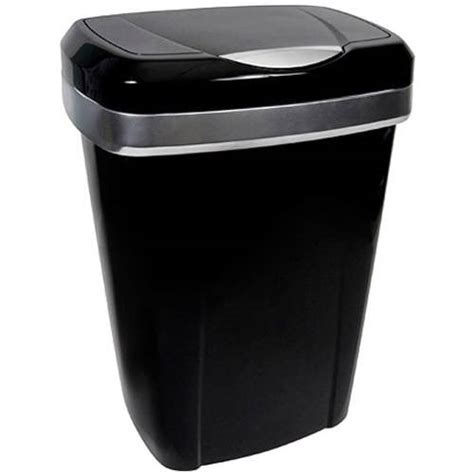133 Gal Hefty Touch Lid Trash Can Black With Decorative Texture