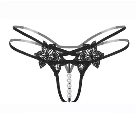 Sexy Thongs Panties Open Crotch Crotchless Underwear Pearl Night Lace G String £2 99 Picclick Uk