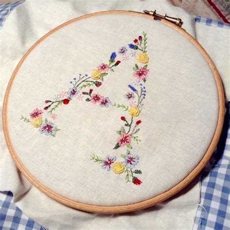 Embroidered Floral Alphabet Bustle Sew