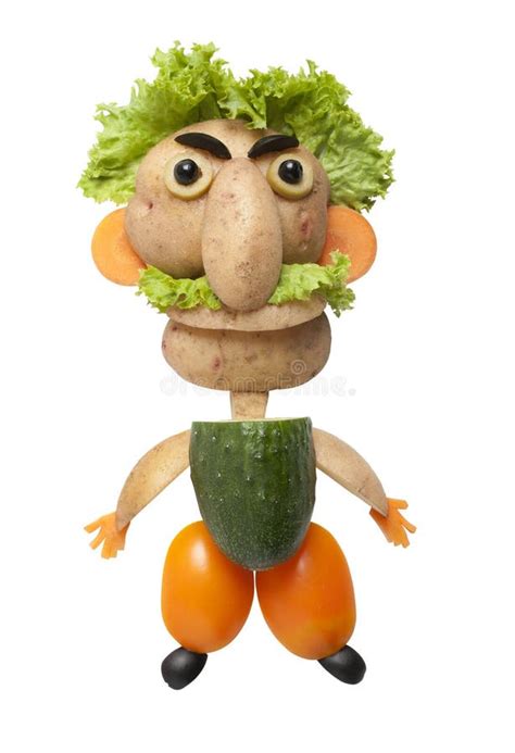 Funny Man Made Of Vegetables Stock Image Image Of Meal Funny
