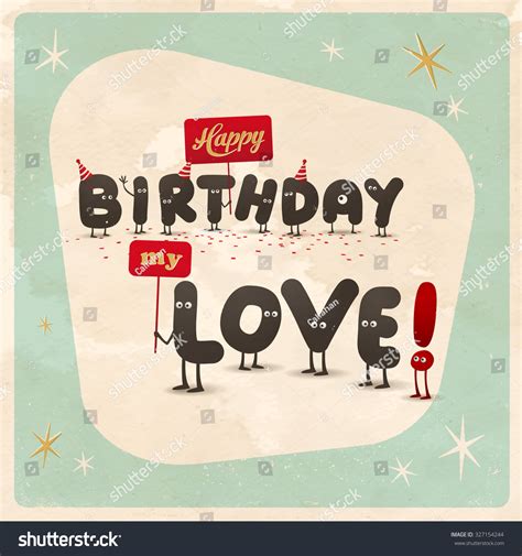 Vintage Style Funny Birthday Card Happy Stock Vector 327154244 - Shutterstock