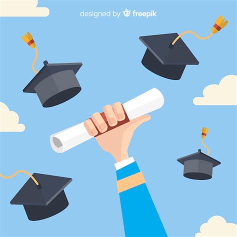 Birrete De Graduación Y Diploma Con Diseño Plano Vector Gratis