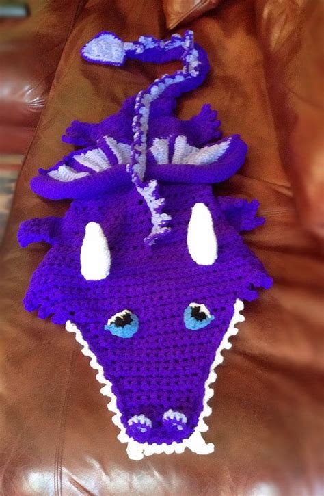 Crochet Dragon Blanket Chunky Knit Snuggle Sack Cocoon Etsy
