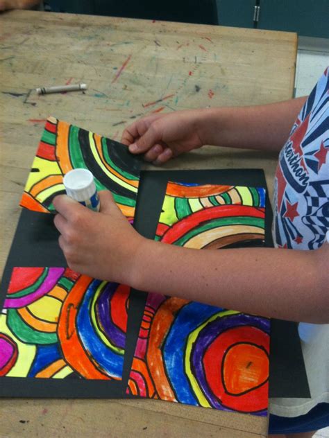 2nd Grade Circle Spin And Frank Stella Elementary Art Projects