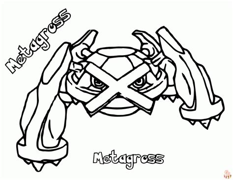 Pokemon Metagross Coloring Pages Unleash Your Creativity