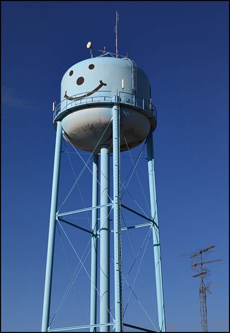 Blue Happy Face Water Tower In Markle Indiana Photograph By