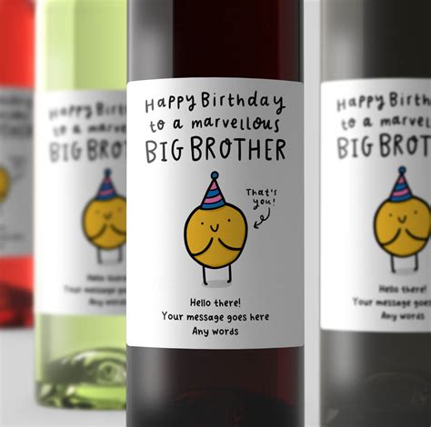 Personalised Wine Label Marvellous Big Brother By Arrow T Co