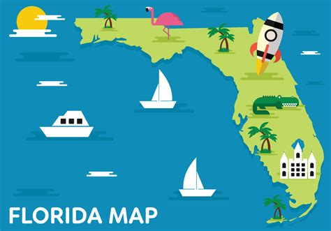 Mapa De La Florida Ilustración Vectorial 157459 Vector En Vecteezy