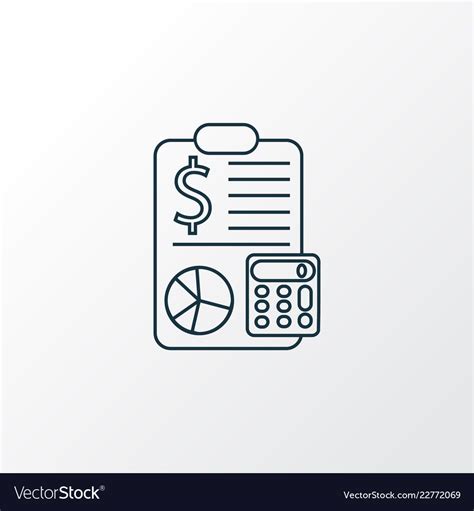 Accounting Icon Line Symbol Premium Quality Vector Image