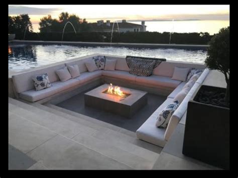 Sunken Boma Met Firepit Outdoor Pool Furniture Fire Pit Seating Area