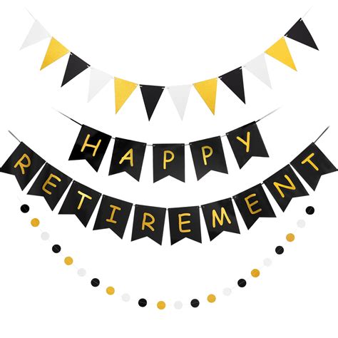 Buy Happy Retirement Banner Assembled Gagaku Black And Gold Retirement