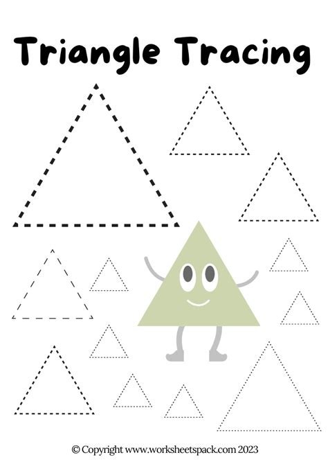 Free Triangle Tracing Worksheets Printable Worksheetspack