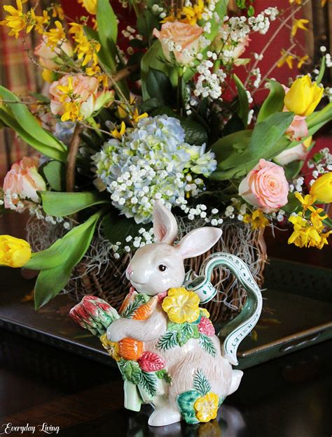 Floral Friday A Basket Of Spring Rabbit Decor Easter Decorations