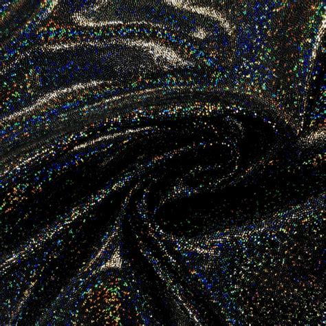 Black Sparkly Jewels Spandex Hologram Fabric Pine Crest Fabrics
