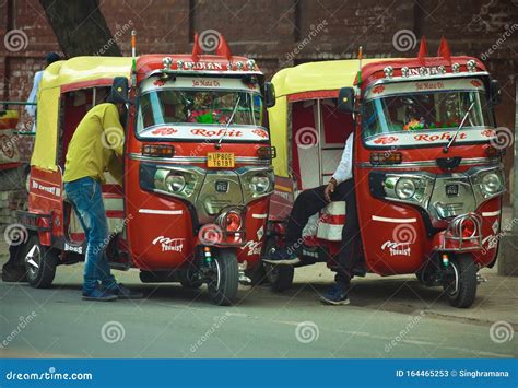 View Of Indian Auto Rickshaw In The City Of Agra India Editorial Stock