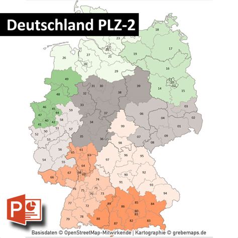 Postleitzahlen Karte Deutschland Grebemaps Kartographie Plz