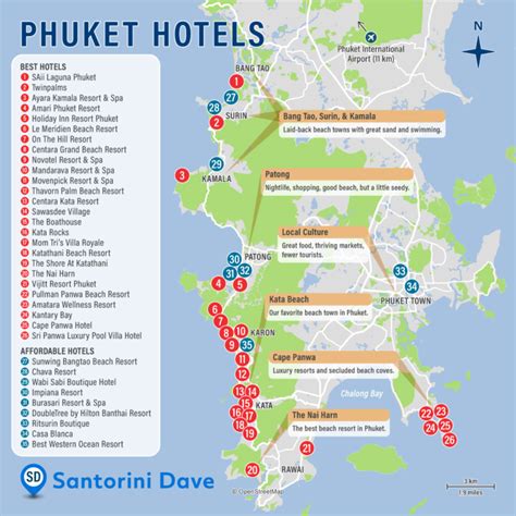 Phuket Hotel Map Best Beaches Resorts And Places To Stay