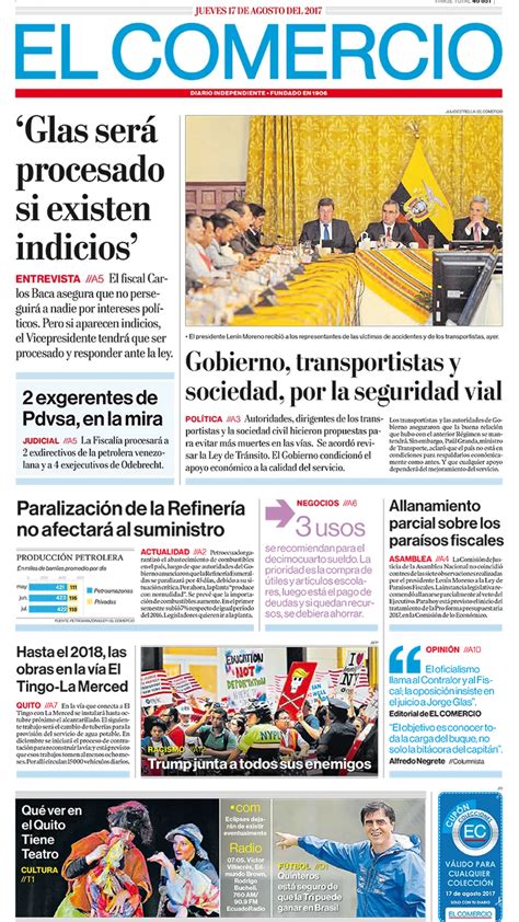 El Comercio Ecuador Jueves 17 De Agosto De 2017 Infobae