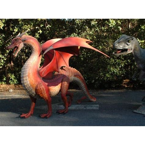 Giant Dragon Red Wings Big Huge Statue Cool Life Size Eragon Sculpture