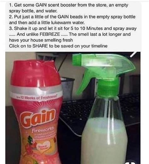 It is a sweet bait that ants take and carry to their colonies, and this causes them to die within hours. Scented spray | Scent booster, Cleaning, Diy febreze